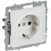 Розетка BRITE РС11-1-0-БрАБ 16А с заземл. без защ. шторок механизм арктич. бел. IEK BR-R11-16-K91
