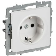Розетка BRITE РС14-1-0-БрАБ 16А с заземл. защ. шторки механизм арктич. бел. IEK BR-R14-16-K91