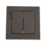 Выключатель 2-кл. СП AtlasDesign 10А IP20 (сх. 5) 10AX в сборе мокко SE ATN000652