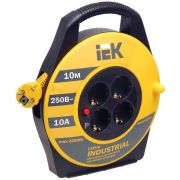 Удлинитель на катушке 4х10м с заземл. 10А IP20 Industrial УК10 3х1 термозащита IEK WKP14-10-04-10