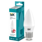 Лампа светодиодная 5Вт C35 свеча 4000К нейтр. бел. E27 450лм 230-240В IEK LLE-C35-5-230-40-E27