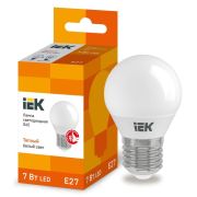 Лампа светодиодная G45 7Вт шар 3000К тепл. бел. E27 630лм 230-240В IEK LLE-G45-7-230-30-E27