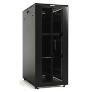 Шкаф TTB-4781-DD-RAL9004 напол. 19дюйм 47U 2277х800х1000мм передн. и задн. распашные перфор. двери (75%) ручка с замком крыша нового типа (RAL 9004) (разобранный) черн. Hyperline 392700