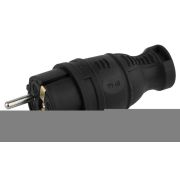 Вилка каучуковая с заземл. прям. 16А IP44 черн. Эра Б0044540