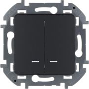 Выключатель 2-кл. Inspiria 10А IP20 250В 10AX с подсветкой/индикацией механизм антрацит IEK 673633