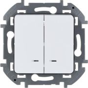 Выключатель 2-кл. Inspiria 10А IP20 250В 10AX с подсветкой/индикацией механизм бел. IEK 673630