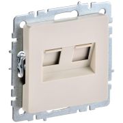 Розетка компьютерная двойн. СП RJ45 кат.5E BRITE РК10-2-БрКр механизм беж. IEK BR-K20-1-K10
